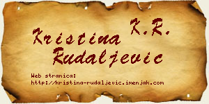 Kristina Rudaljević vizit kartica